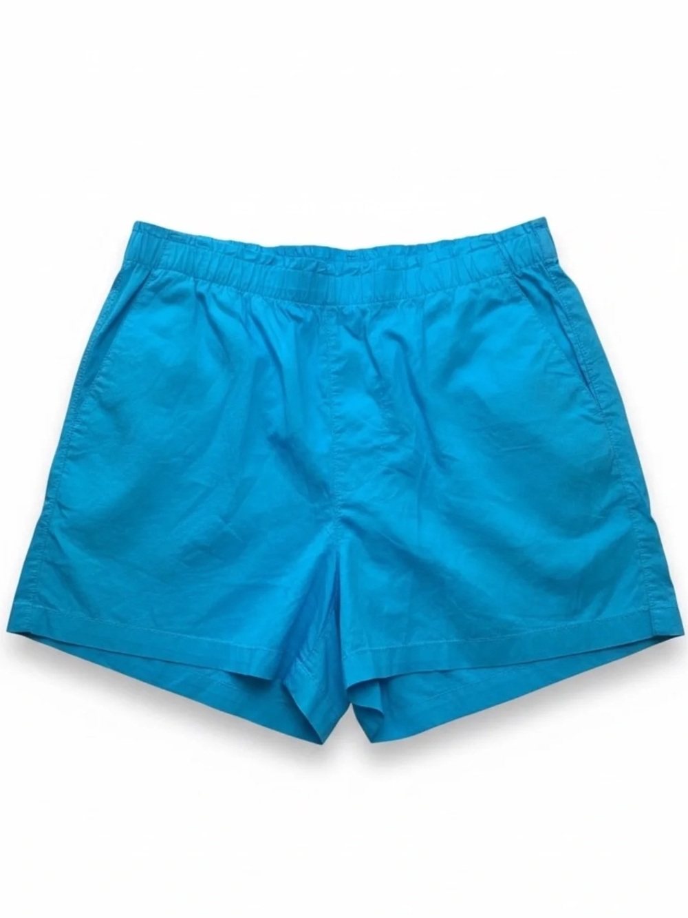 NWT Old Navy Light Blue Pull-On Cotton Shorts Elastic Waist High Rise Large